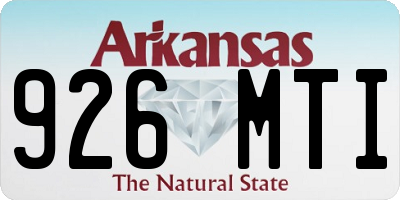 AR license plate 926MTI