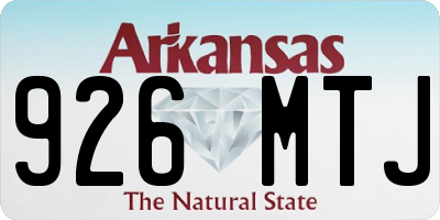 AR license plate 926MTJ