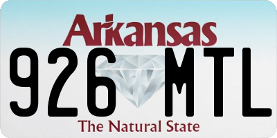 AR license plate 926MTL
