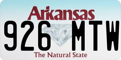 AR license plate 926MTW