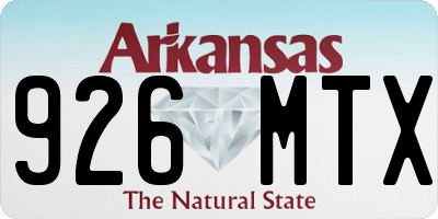 AR license plate 926MTX