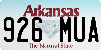 AR license plate 926MUA