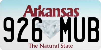 AR license plate 926MUB