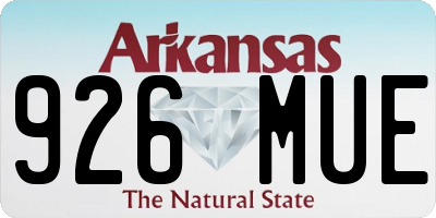AR license plate 926MUE