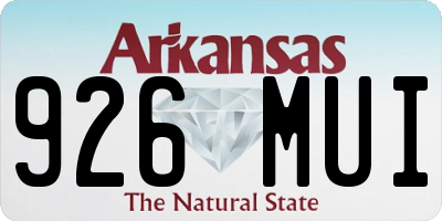 AR license plate 926MUI