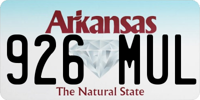 AR license plate 926MUL