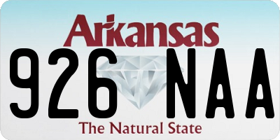 AR license plate 926NAA