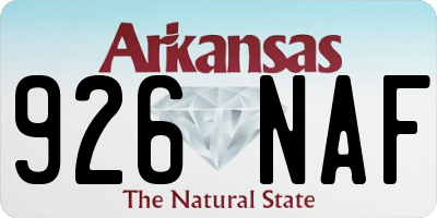 AR license plate 926NAF