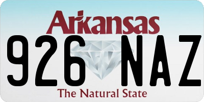 AR license plate 926NAZ