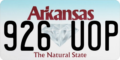 AR license plate 926UOP