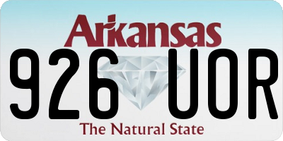 AR license plate 926UOR