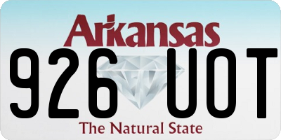 AR license plate 926UOT