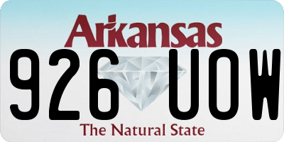 AR license plate 926UOW