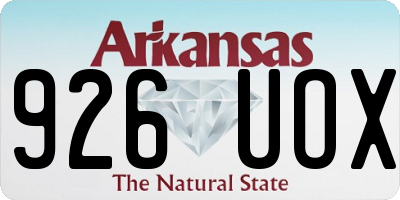 AR license plate 926UOX