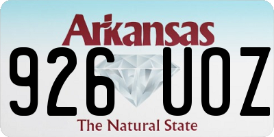 AR license plate 926UOZ