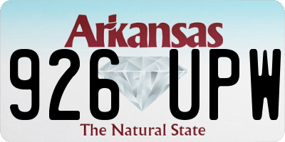 AR license plate 926UPW