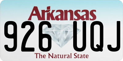 AR license plate 926UQJ