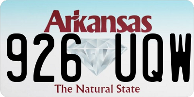AR license plate 926UQW