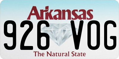 AR license plate 926VOG