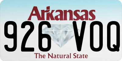 AR license plate 926VOQ