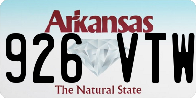 AR license plate 926VTW
