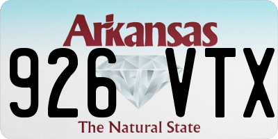 AR license plate 926VTX