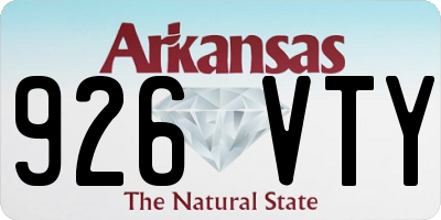 AR license plate 926VTY