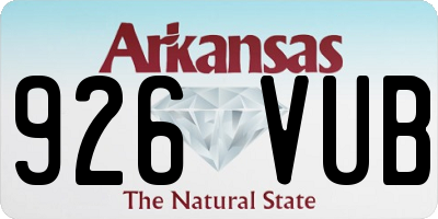 AR license plate 926VUB