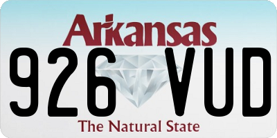 AR license plate 926VUD