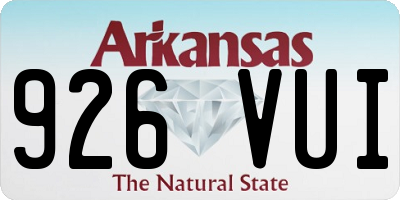 AR license plate 926VUI