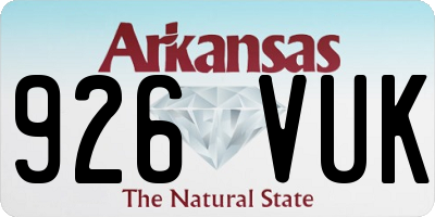 AR license plate 926VUK