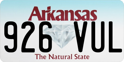 AR license plate 926VUL