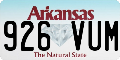 AR license plate 926VUM