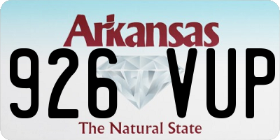 AR license plate 926VUP