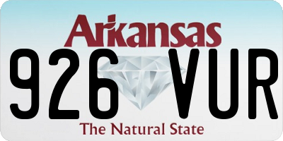 AR license plate 926VUR
