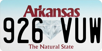 AR license plate 926VUW