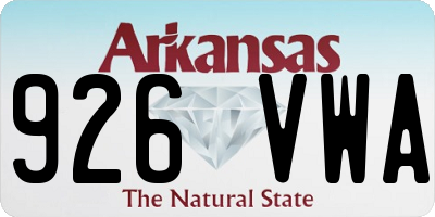 AR license plate 926VWA