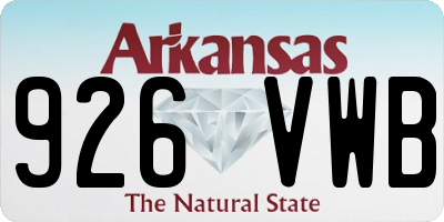 AR license plate 926VWB