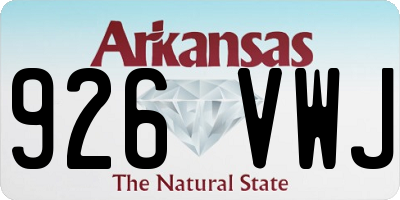 AR license plate 926VWJ