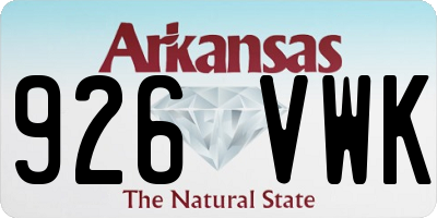 AR license plate 926VWK