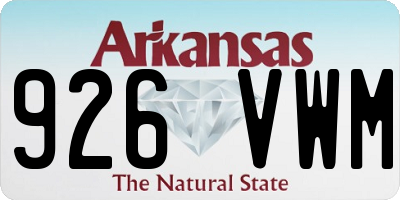 AR license plate 926VWM