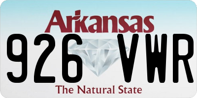 AR license plate 926VWR