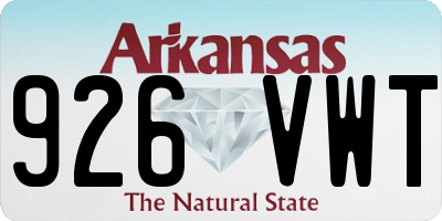 AR license plate 926VWT