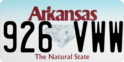 AR license plate 926VWW