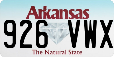 AR license plate 926VWX