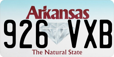 AR license plate 926VXB