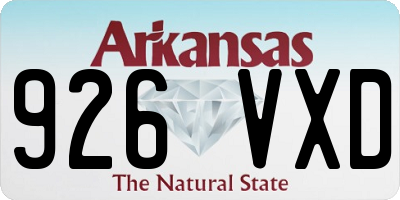 AR license plate 926VXD