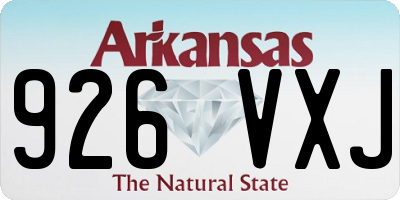AR license plate 926VXJ