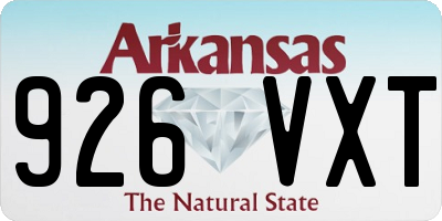 AR license plate 926VXT