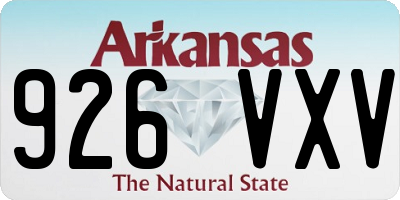 AR license plate 926VXV